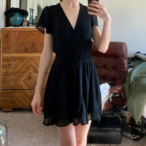 Mi Ami by Francesca's Black Flowy Sheer Dress